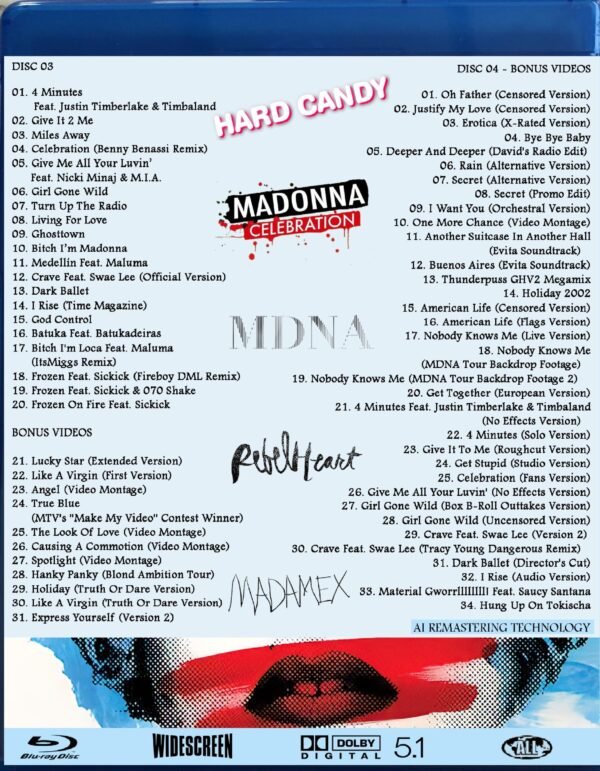 Bluray Madonna The Historical Collection Volume 2 (Videografia) - Imagem 3